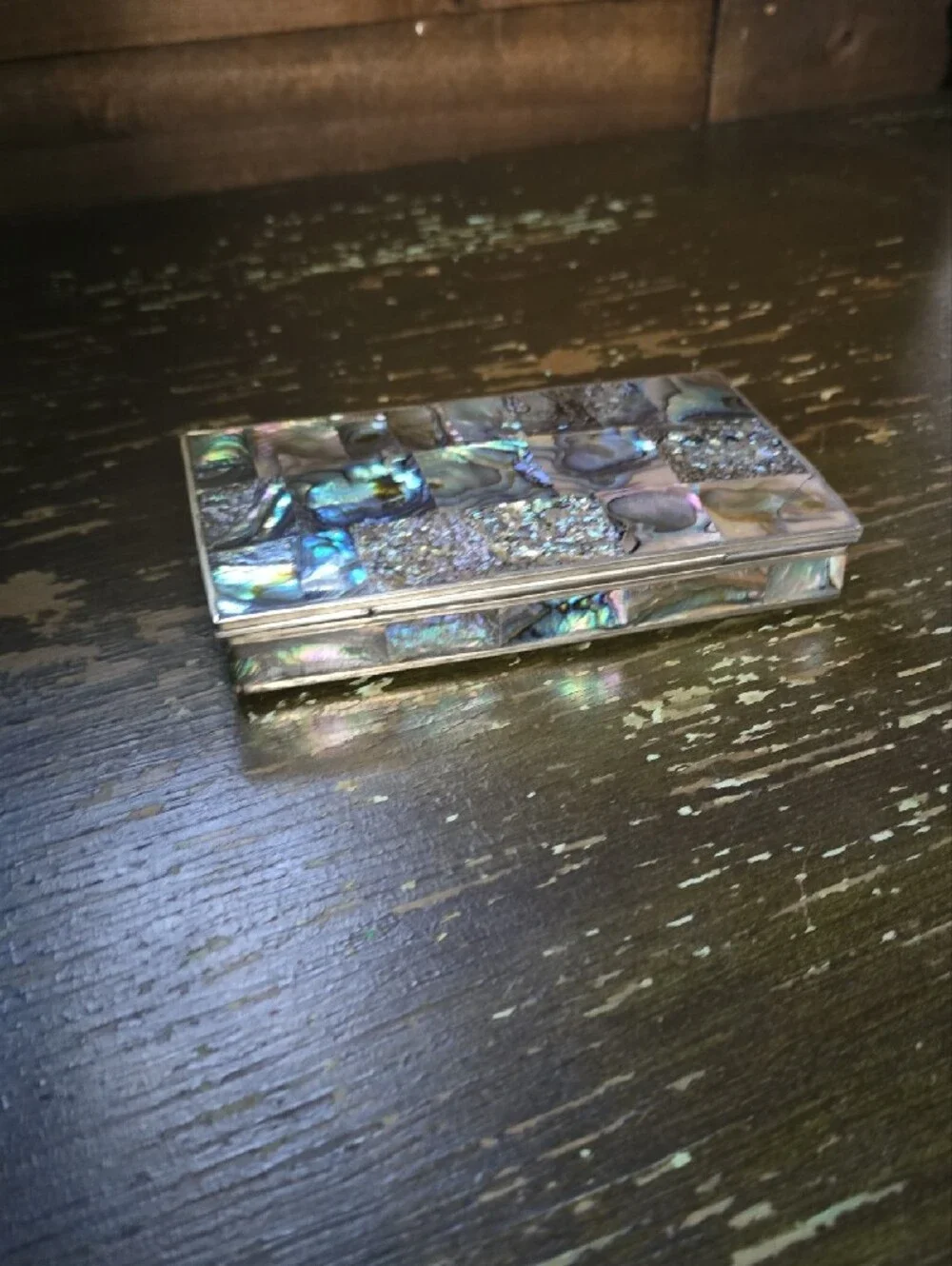 Vintage Abalone Shell Jewelry Holder